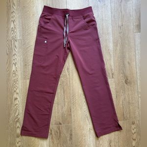 Figs Dark Cherry Kade Cargo Scrub Pants